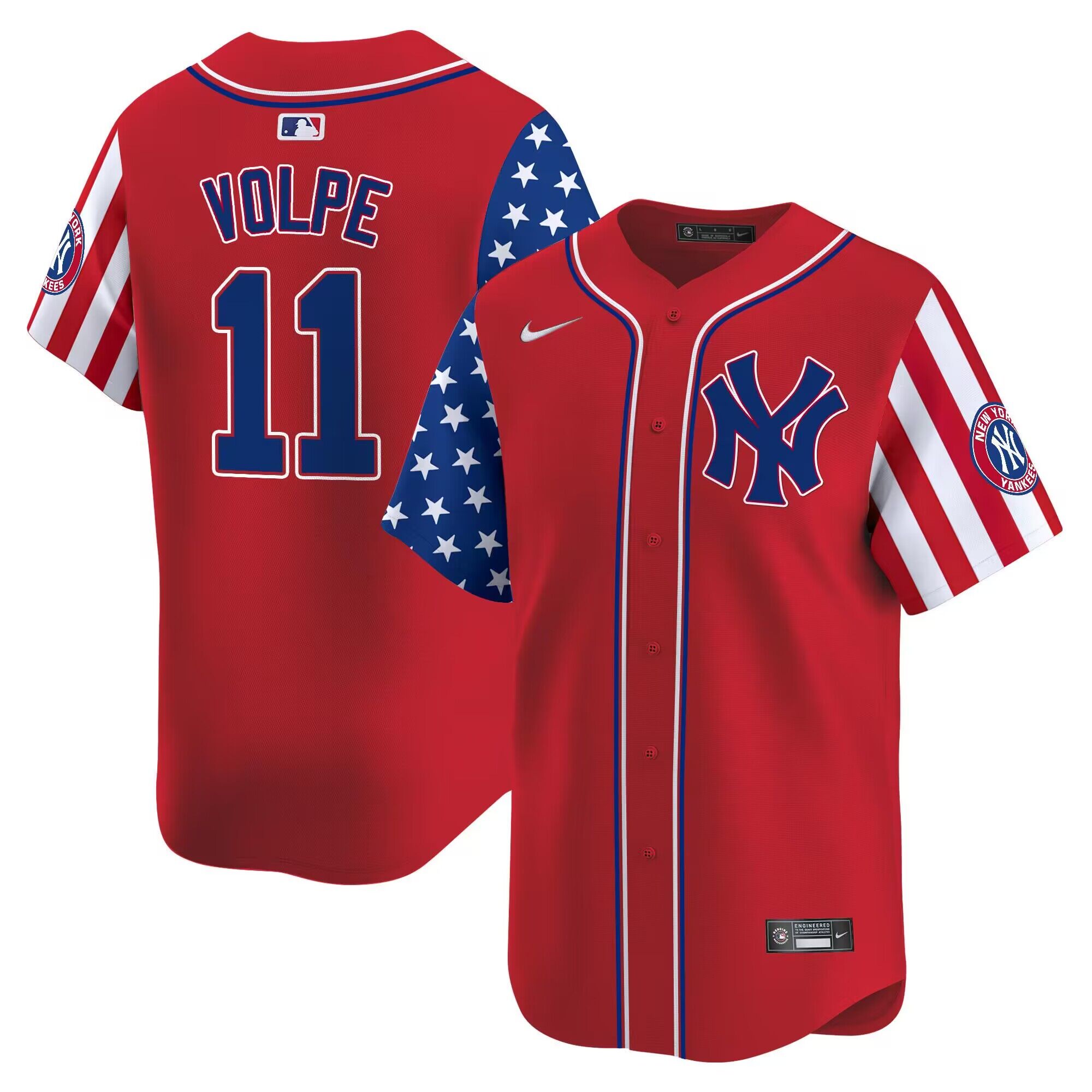 Men 2024 MLB New York Yankees #11 Volpe red stitched jerseys